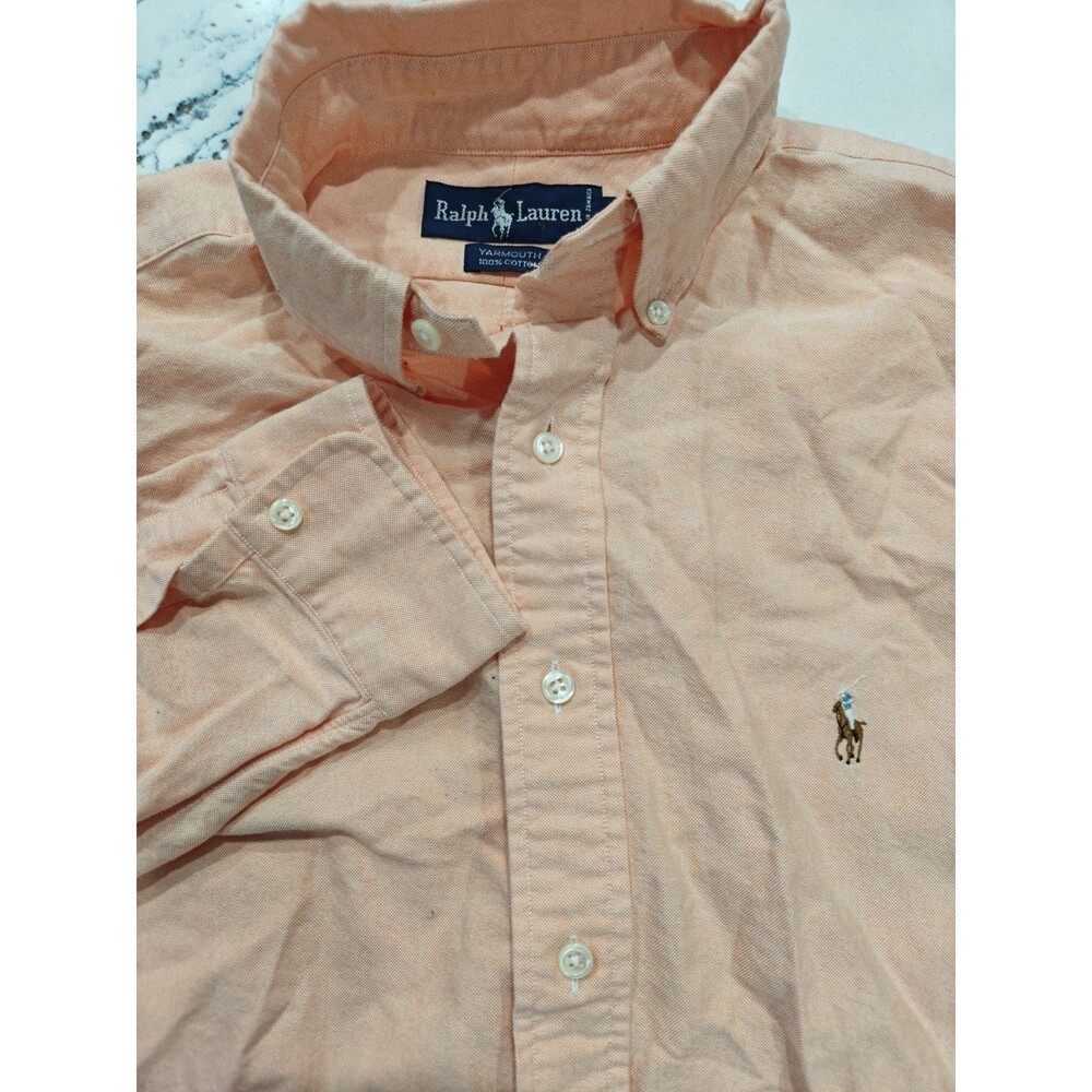 Polo Ralph Lauren Shirt Oxford Men's Size XL  16 Yarmouth Pink LS Button Down